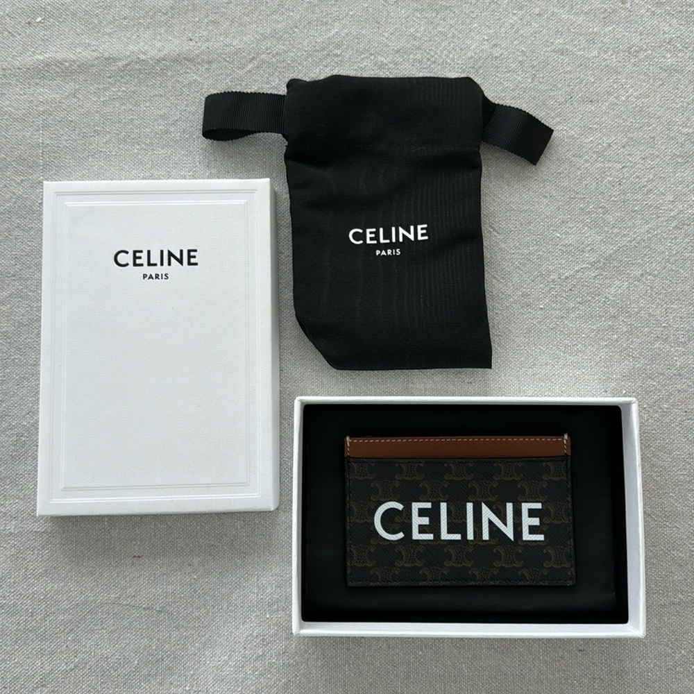 Celine Card Holder in Triomphe Canvas in Celine Print